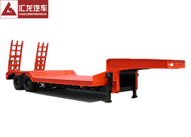 Anti - Shock Tyre Heavy Duty Trailer Concave Low Bed Trailer  Dual Line Brake System